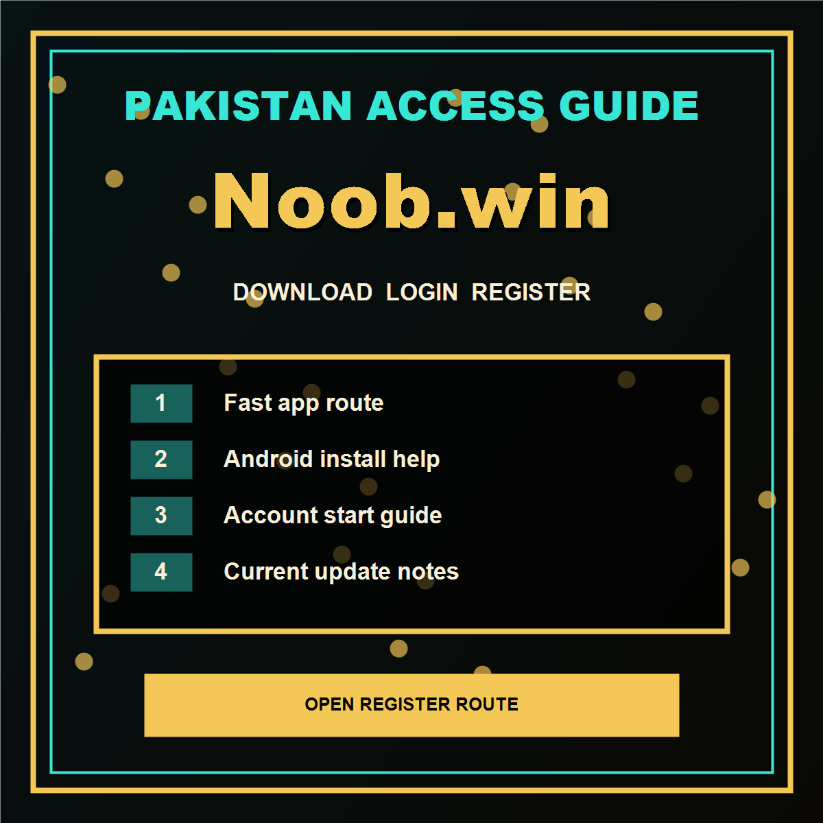 Noob.win Pakistan app access poster